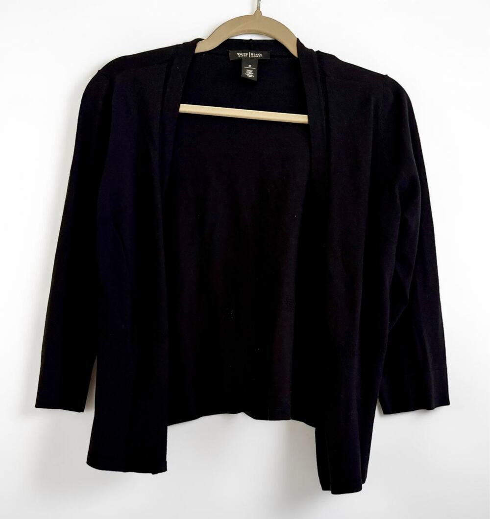 White House Black Market Black Open-Front Cardigan - Women’s Size Medium